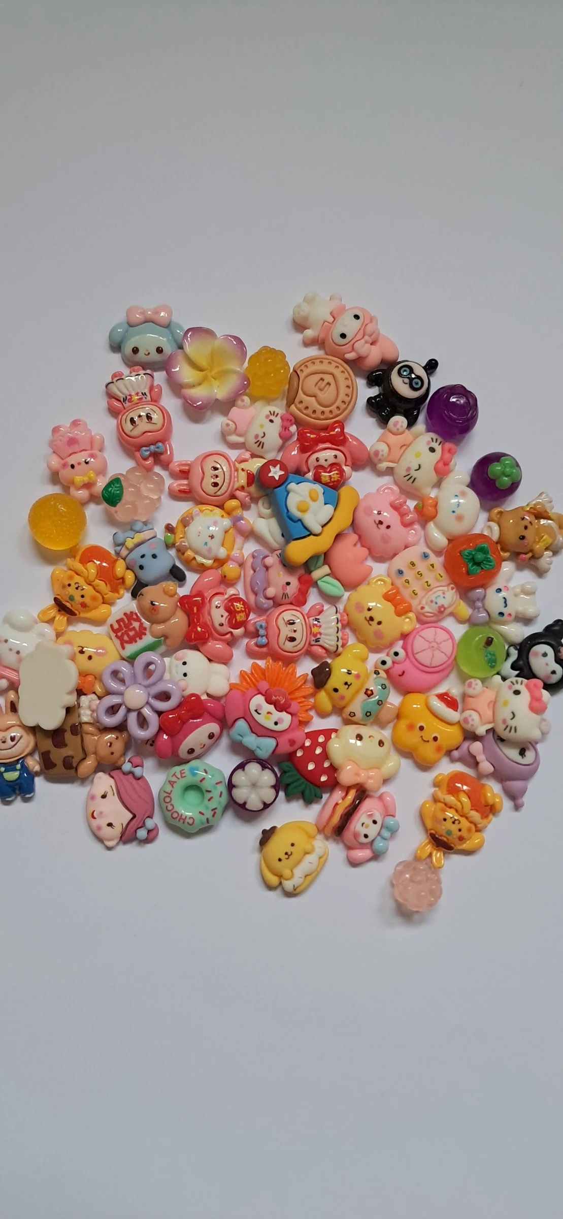 60 cabochons kawaii personage fruit